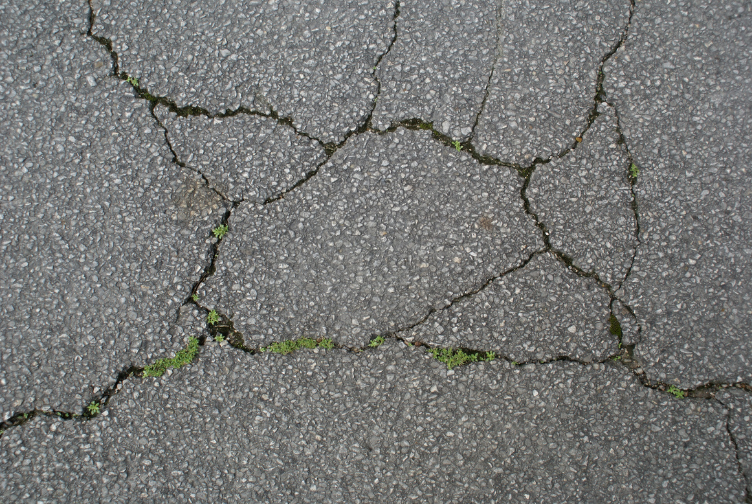 Cracks in pavement